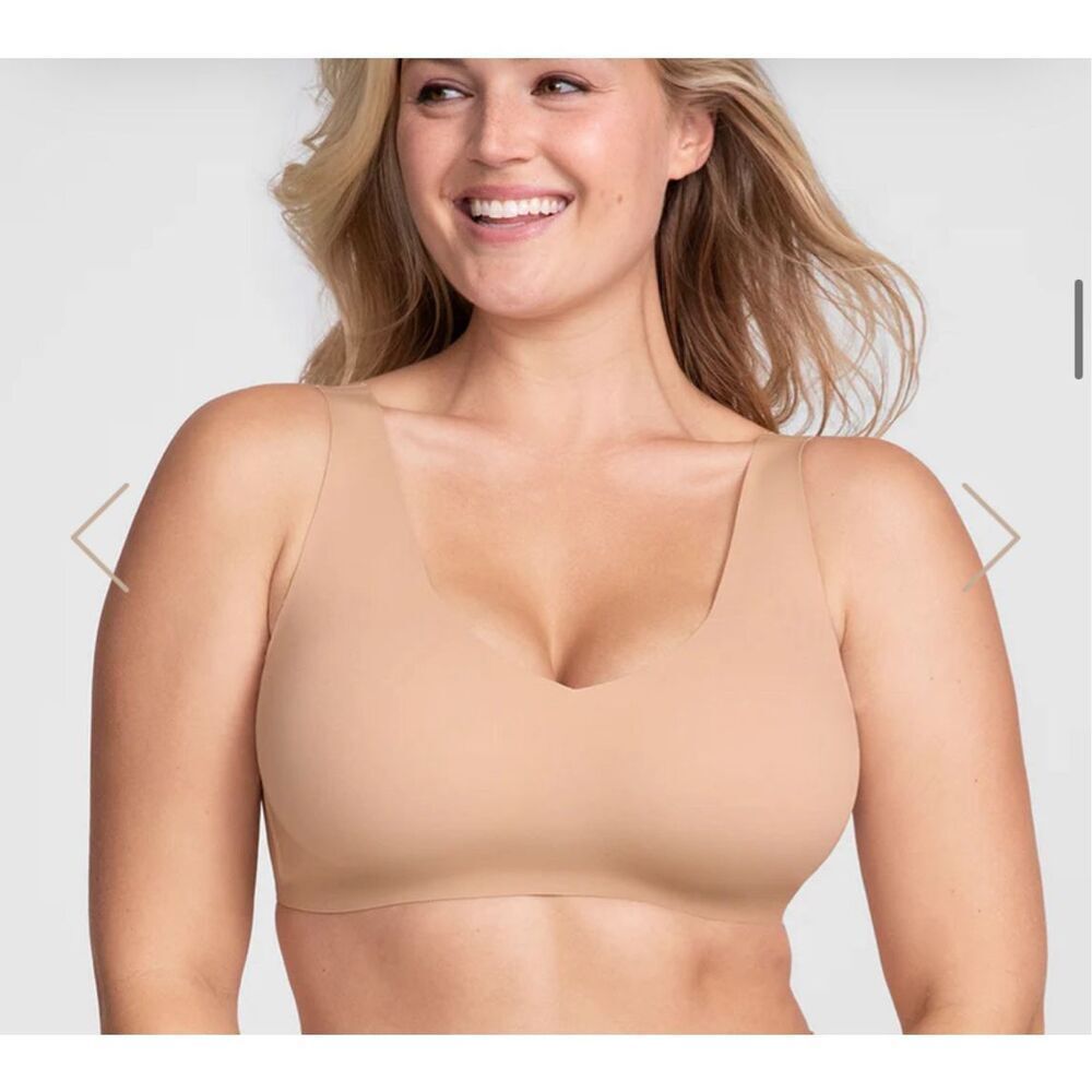 Honeylove nude v-neck comfortable wireless sexy bra